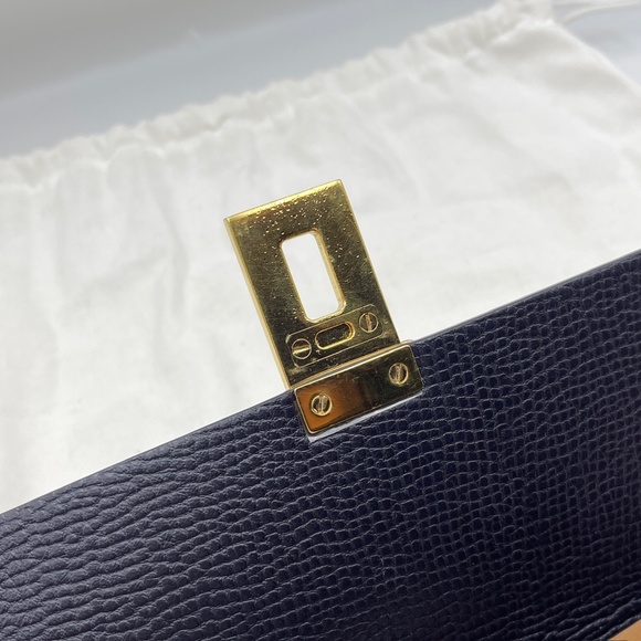 Chloe drew chain leather shoulder crossbody bag navy blue and camel women - Picture 11 of 15